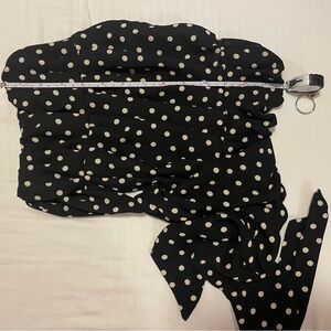 Express polka dot ruched tie waist tube top XS